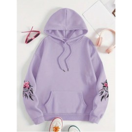 Women'S Plus Size Boho Chic Hoodie - Soft, Comfortable Long Sleeve with Dreamcatcher & Floral Print, Casual Pullover with Pockets for Everyday Wear, Casual Wear Hoodie|Boho Chic Style|Soft Fabric Hoodie