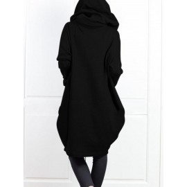 Plus Size Women'S Hooded Zip-Up Jacket - Long Sleeve Two-Piece look with Front Pockets, Olive Green, Non-Stretch Fabric for Fall/Winter, Layering Essential Outerwear for Everyday & Formal Outfits, Winter Hooded Jacket, Casual Winter Wear, Durable Winter Wear, Fall Fashion, Stylish Hoodie, Quality Stitching, Outerwear Piece, Fashion Lovers