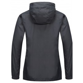 Women's Lightweight Waterproof Rain Jacket, Packable Rain Shell with Hood